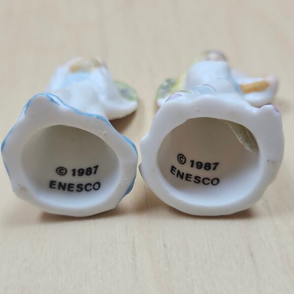 Vintage 1987 ENESCO Statuette Porcelain Bisque Angel Thimble Mini 1 7/8" Tall - Picture 5 of 6